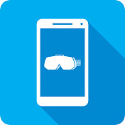 虚拟现实眼镜智能手机图标剪影2 虚拟现实眼镜智能手机图标剪影2
