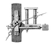 古董插画、物理原理与实验、电磁学:Droz电子钟