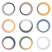 矢量色彩圆环图标符号集合集设计