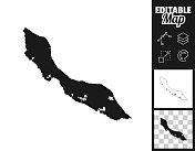 库拉索岛地图设计。轻松地编辑
