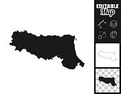 Emilia-Romagna设计地图。轻松地编辑