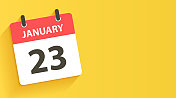 1月23日-日常日历图标在平面设计风格
