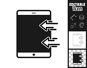 发送到平板电脑。图标设计。轻松地编辑
