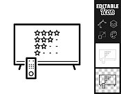 有星级的电视节目。图标设计。轻松地编辑