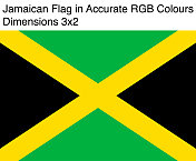 牙买加国旗精确的RGB颜色(尺寸3x2)