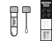 试管与棉签。图标设计。轻松地编辑