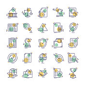 法规遵从线图标概念。 法规遵从线图标概念。