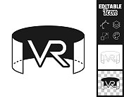 VR -虚拟现实。图标设计。易于编辑