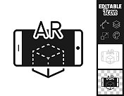 用智能手机增强现实。图标设计。轻松地编辑