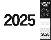 2025年- 2025年。图标设计。轻松地编辑