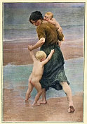 Virginie Demont Breton，在水里，A L’eau，法国19世纪的艺术