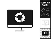 刷新或重新加载桌面计算机。图标设计。轻松地编辑