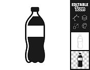 一瓶苏打水。图标设计。轻松地编辑