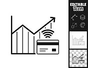非接触式支付增加图表。图标设计。轻松地编辑