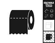 厕纸卷。图标设计。轻松地编辑