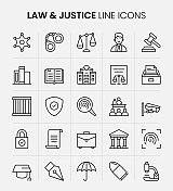 法律和正义线图标