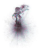 流动的烟雾抽象背景与故障技术