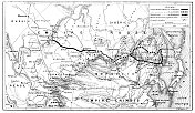古董插图:西伯利亚大铁路地图