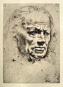 列奥纳多・达・芬奇的老人头像，文艺复兴早期艺术