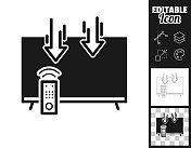 发送到电视。图标设计。轻松地编辑