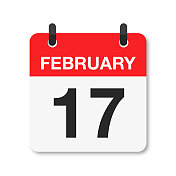 2月17日-每日日历图标-白色背景