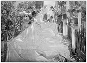 古董插图:“缝帆”，J Sorolla Y Bastida