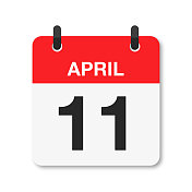 4月11日-每日日历图标-白色背景