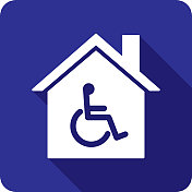 住宅轮椅图标剪影 住宅轮椅图标剪影