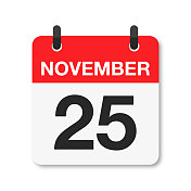 11月25日-每日日历图标-白色背景