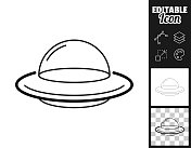 飞碟。图标设计。轻松地编辑