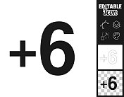 + 6 + 6。图标设计。轻松地编辑