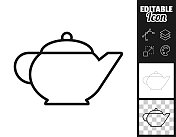茶壶。图标设计。轻松地编辑 茶壶。图标设计。轻松地编辑