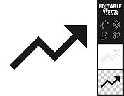 日益增长的箭头。图标设计。轻松地编辑