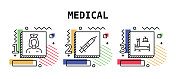 医疗，矢量样式的细线图标。图标，信息图形，移动和网页等。颜色视图，准备好模板。