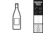 酒瓶。图标设计。轻松地编辑 酒瓶。图标设计。轻松地编辑