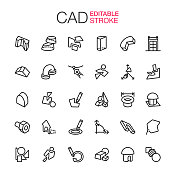 3d建模CAD图标设置可编辑笔画