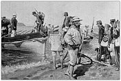 古玩图像:希腊士兵在克里特岛撤退