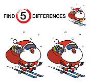 寻找差异，滑雪圣诞老人