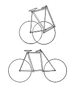 仿古形象:自行车零件，原型和创新