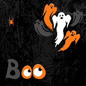 万圣节鬼背景。无缝模式。嘘。万圣节快乐设计。 万圣节鬼背景。无缝模式。嘘。万圣节快乐设计。