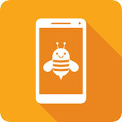 蜜蜂智能手机图标剪影 蜜蜂智能手机图标剪影