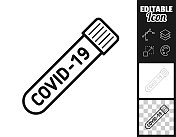 冠状病毒COVID-19试管。图标设计。轻松地编辑