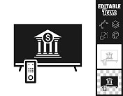 电视银行。图标设计。轻松地编辑