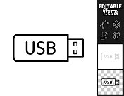 USB闪存驱动器。图标设计。轻松地编辑 USB闪存驱动器。图标设计。轻松地编辑