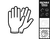 保护橡胶手套。图标设计。轻松地编辑