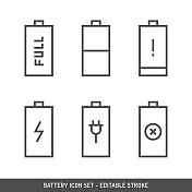 电池图标设置可编辑笔画。 电池图标设置可编辑笔画。