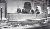 单轨铁路，四个人坐在里面
