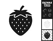 草莓。图标设计。轻松地编辑