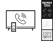 电视与来电。图标设计。轻松地编辑 电视与来电。图标设计。轻松地编辑