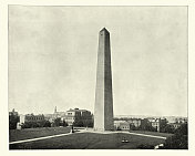 邦克山纪念碑，波士顿，美国，19世纪，Vintaeg照片